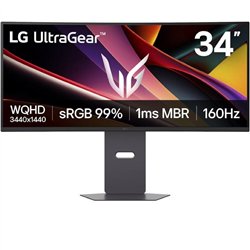 Monitor Gaming Ultrapanorámico Curvo LG UltraGear 34G600A-B 34'/ UWQHD/ Multimedia/ 5ms/ 160Hz/ VA/ Regulable en Altura/ Negro