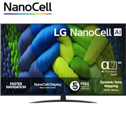 Televisor LG NanoCell AI NANO82 50NANO82A6B 50'/ Ultra HD 4K/ Smart TV/ WiFi