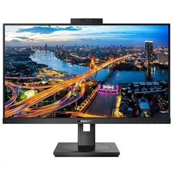 Monitor Profesional Philips 242B1H 23.8'/ Full HD/ Webcam/ Multimedia/ Regulable en altura/ Negro
