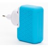 CARGADOR BLUESTORK UNIVERSAL SIN CABLE 4 PUERTOS USB 2,1A AZUL