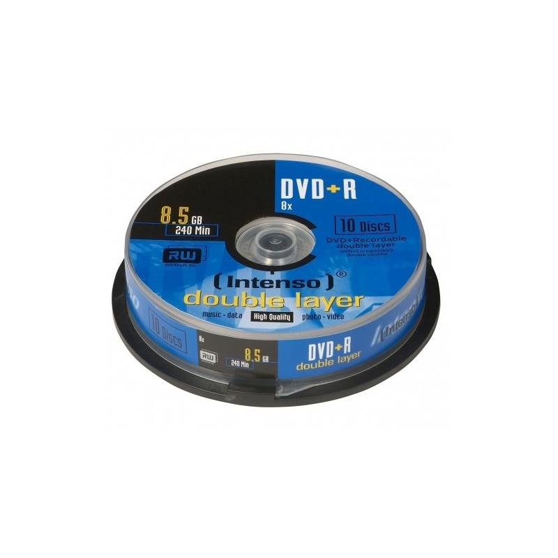 Intenso DVD+R 8.5GB, DL, 8x 8.5GB DVD+R 10pieza(s)