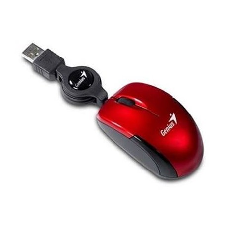 Genius Micro Traveler V2 USB Óptico 1000DPI Rojo ratón