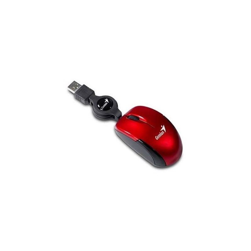 Genius Micro Traveler V2 USB Óptico 1000DPI Rojo ratón