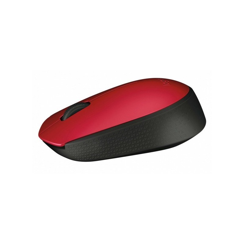 Logitech M171 RF inalámbrico Óptico 1000DPI Ambidextro Negro, Rojo ratón