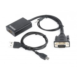 Gembird A-VGA-HDMI-01 HDMI 19 pin Negro adaptador de cable