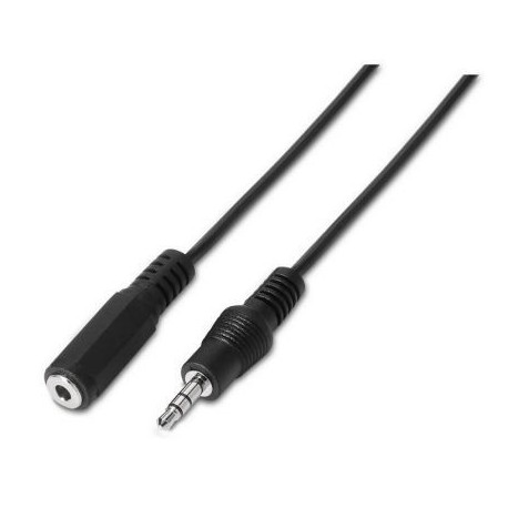 CABLE ALARGADOR ESTÉREO AISENS A128-0146 JACK 3.5/MACHO-JACK 3.5/HEMBRA COLOR NEGRO LONGITUD DE 3 METROS