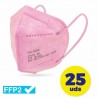 CAJA DE MASCARILLAS FFP2 CLUB NÁUTICO 25 UNIDADES - COLOR ROSA - ENVASADAS DE FORMA INDIVIDUAL - 5 CAPAS PROTECCIÓN