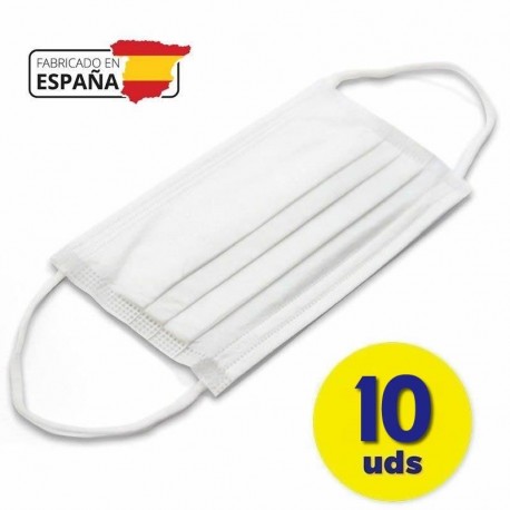 PACK 10 MASCARILLAS HIGIÉNICAS VITALVIDA PHARMA 6850 - EFICIENCIA FILTRACIÓN BACTERIANA 97% - 100% POLIPROPILENO HIDRÓFOBO - FAB
