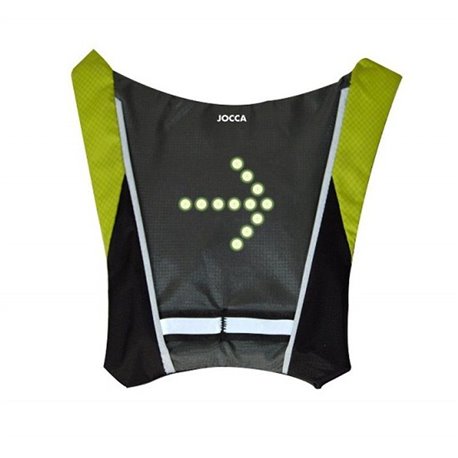 CHALECO PARA CICLISTAS CON INDICADORES JOCCA 6228P - 4 INDICADORES LUMINOSOS - FUNCIONA CON CONTROL REMOTO - 2*CR2032