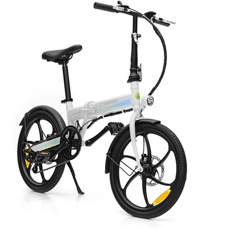 BICICLETA ELÉCTRICA SMARTGYRO EBIKE CROSSCITY WHITE - MOTOR BRUSHLESS 250W - RUEDAS 20'/50.8CM - 6 VELOCIDADES SHIMANO - FRENOS 