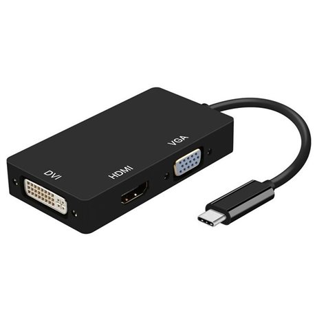 Adaptador Aisens A109-0343/ USB Macho - DVI Hembra/ VGA Hembra / HDMI Hembra