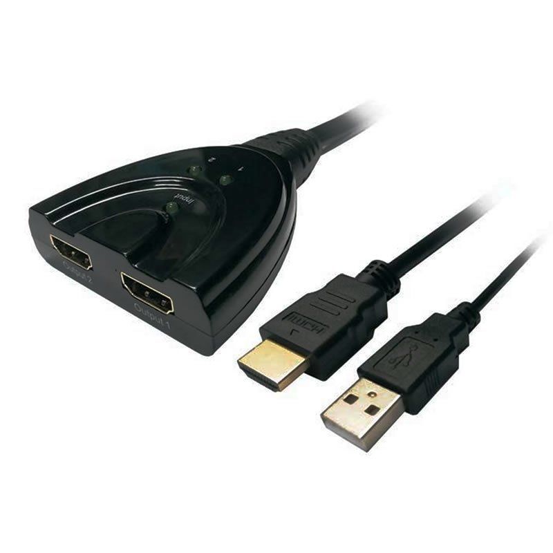 Duplicador HDMI Aisens A123-0128/ 2x HDMI Hembra - HDMI Macho - USB Macho