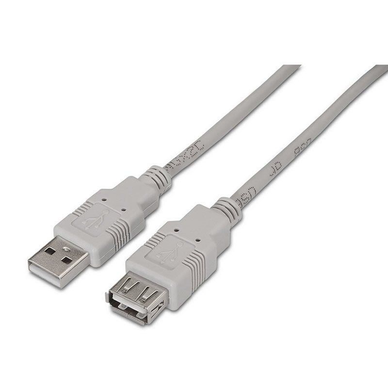 Cable Alargador USB Aisens A101-0012/ USB Macho - USB Hembra/ 1m/ Beige