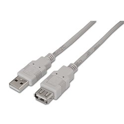 Cable Alargador USB Aisens A101-0013/ USB Macho - USB Hembra/ 1.8m/ Beige