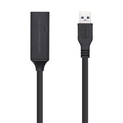 Cable Alargador USB 3.0 Aisens A105-0408/ USB Macho - USB Hembra/ 10m/ Negro