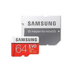 Tarjeta de Memoria Samsung EVO Plus 64GB microSD XC con Adaptador/ Clase 10/ 100MBs