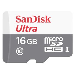 Tarjeta de Memoria SanDisk Ultra Android 16GB microSD HC/ Clase 10/ 80MBs