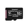 Tarjeta de Memoria Kingston CANVAS Select Plus 64GB microSD XC/ Clase 10/ 100MBs