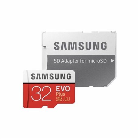 Tarjeta de Memoria Samsung EVO Plus 32GB microSD HC con Adaptador/ Clase 10/ 100MBs