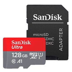 Tarjeta de Memoria SanDisk Ultra Android 128GB microSD XC UHS-I con Adaptador/ Clase 10/ 100MBs