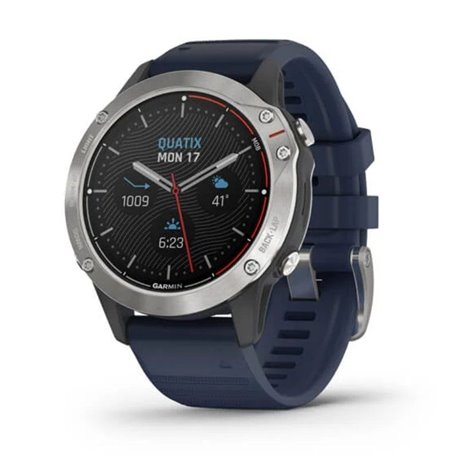 Smartwatch Garmin Quatix 6/ Notificaciones/ Frecuencia Cardíaca/ GPS/ Gris y Azul