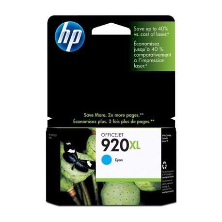 Cartucho de Tinta Original HP nº920 XL Alta Capacidad/ Cian