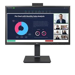 Monitor Profesional LG 24BP750C-B 23.8'/ Full HD/ Webcam/ Multimedia/ Negro