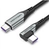 Cable USB 2.0 Tipo-C 90º Vention TAKHF/ USB Tipo-C Macho - USB Tipo-C Macho/ Hasta 100W/ 480Mbps/ 1m/ Gris