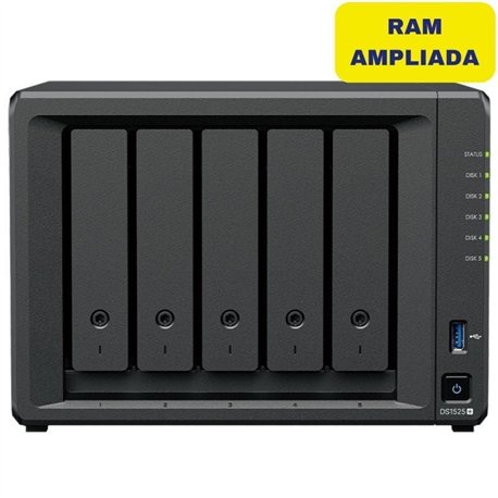 NAS Synology Diskstation DS1525+/ 5 Bahías 3.5'- 2.5'/ 16GB DDR4/ Formato Torre