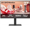 Monitor Profesional LG 27BA45QB-B 27'/ QHD/ Multimedia/ Regulable en altura/ Negro