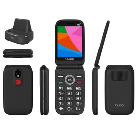 Teléfono Móvil Qubo X-340CB 4G para Personas Mayores/ Negro